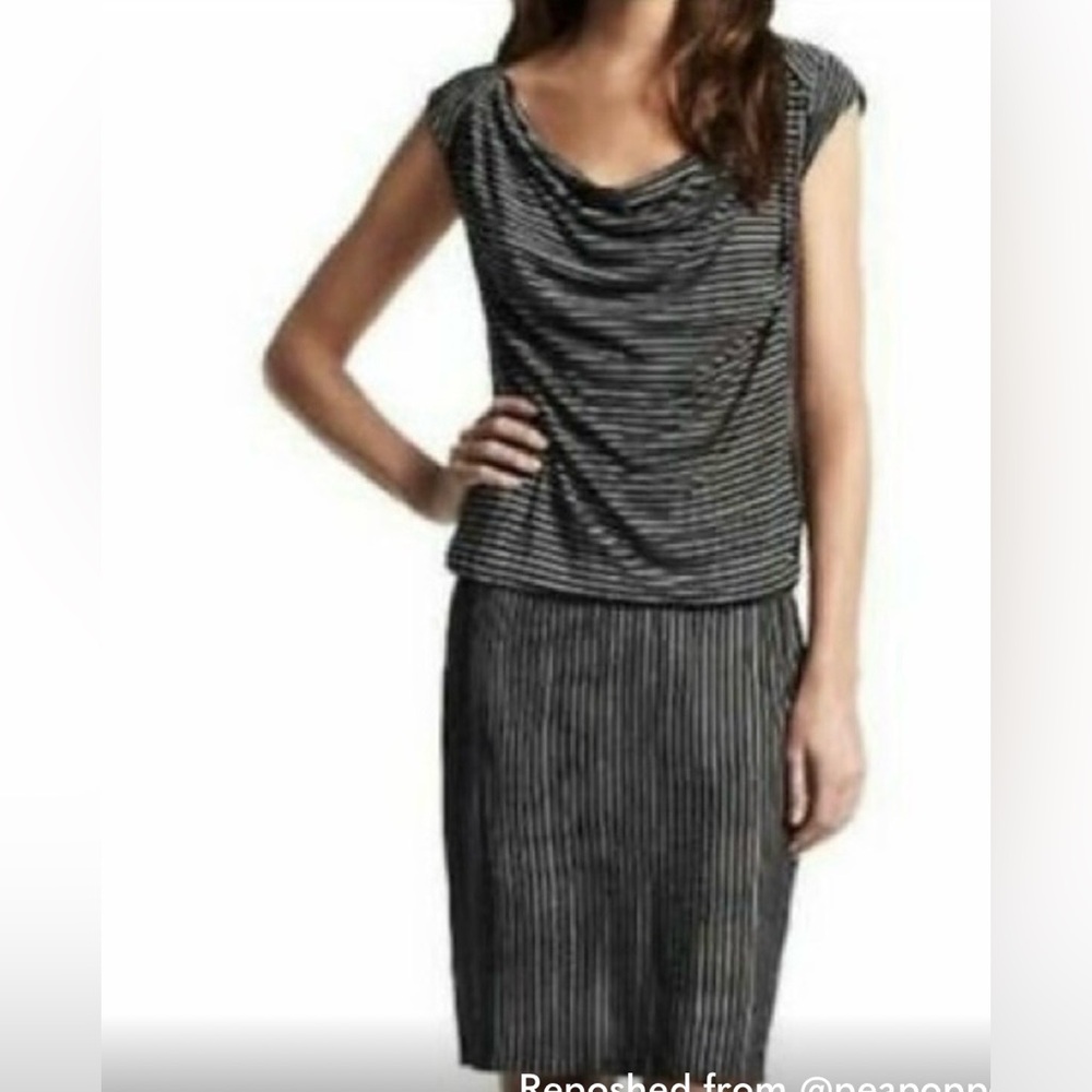 Derek Lam Black and White Striped Skirt Set